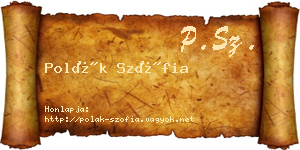 Polák Szófia névjegykártya